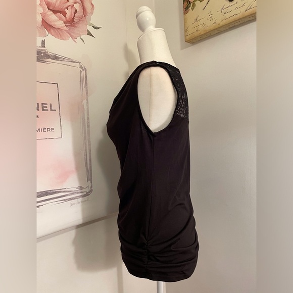 Sleeveless Shirt With Lace Back Size S Black - Picture 6 of 12